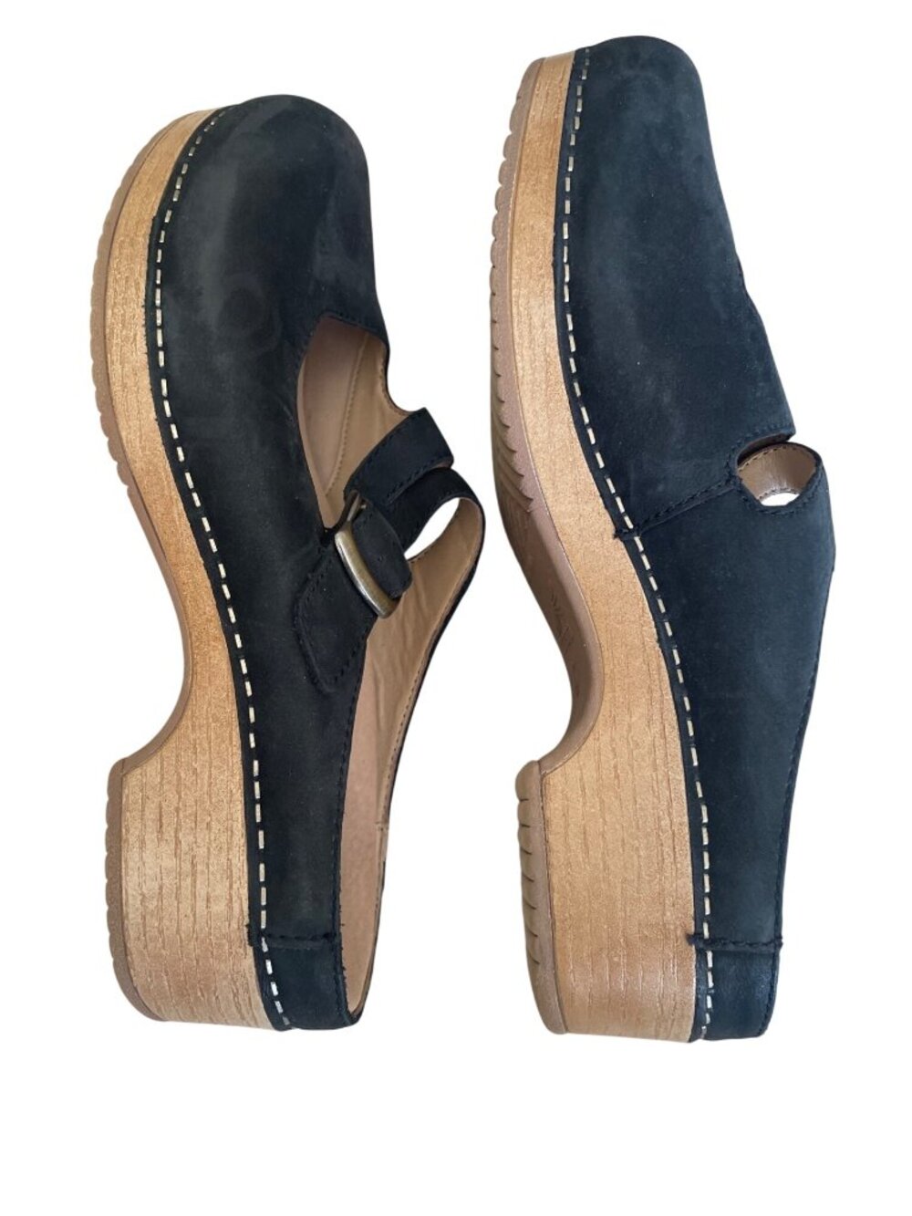 Dansko Britney Mary Jane Style Black Nubuck Leather Clogs Size EU 39 8.5 - Picture 7 of 11
